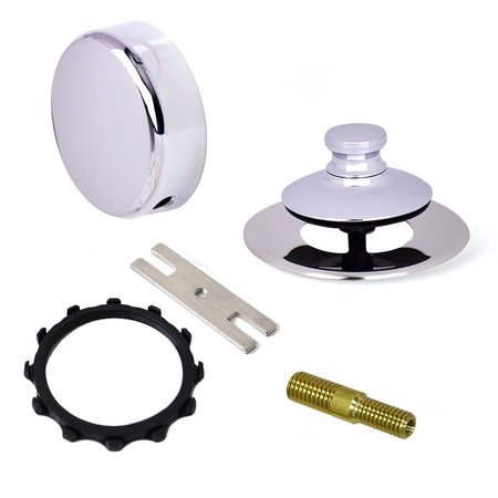WATCO Univ. NuFit Push Pull Bath Stopper, Innovator of Kit w-3/8-5/16 in. Brass P, Adapter, Chrome 948701-PP-CP